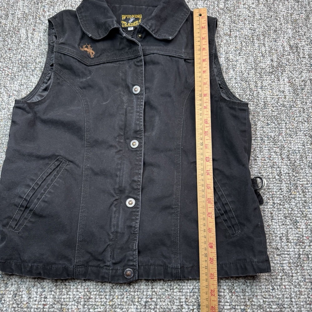 Wyoming Traders Vest Womens Medium Canvas Western Quilted Zip Snap Workwear - Picture 2 of 12
